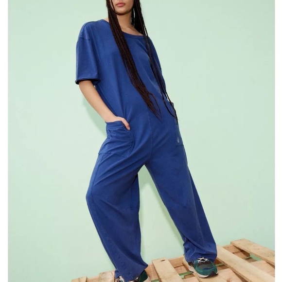 FP Movement by Free People Pants - NWT FREE PEOPLE Hot Shot Tee Onesie Small Black Grape Navy Blue FP MOVEMENT NEW
